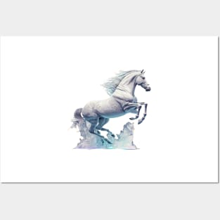 Elegant white horse Posters and Art